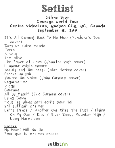 Celine courage world store tour dates